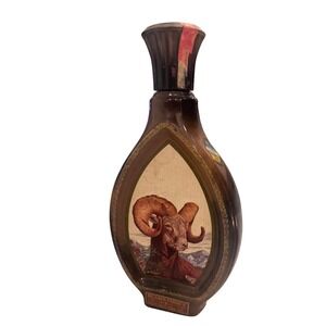 Vintage Jim Beam Choice Decanter James Lockhart Bighorn Sheep Wildlife Brown 11"